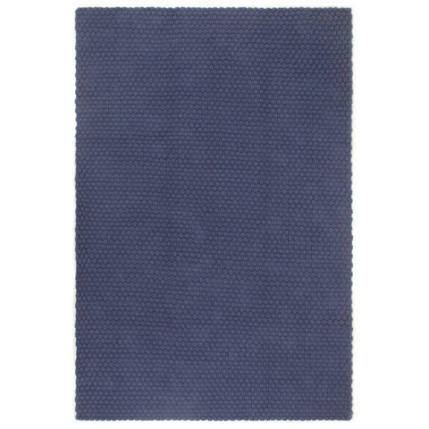 Tappeto Rettangolare Blu Marino 180x250 cm in Cotone