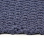 Tappeto Rettangolare Blu Marino 180x250 cm in Cotone