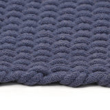 Tappeto Rettangolare Blu Marino 180x250 cm in Cotone