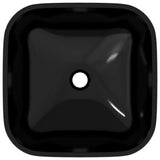 Lavandino in Vetro 42x42x14 cm Nero