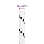 Corda Intrecciata per Barca Bianca 18 mm x 25 m Poliestere