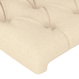 Testiera 4 pz Crema 90 x 7 x 78/88 cm in Tessuto