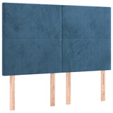 Testiera a LED Blu Scuro 144x5x118/128 cm in Velluto