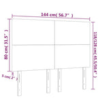 Testiera a LED Blu Scuro 144x5x118/128 cm in Velluto