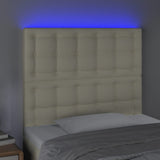 Testiera a LED Crema 90x5x118/128 cm in Similpelle