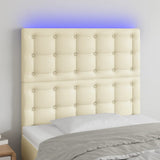 Testiera a LED Crema 90x5x118/128 cm in Similpelle
