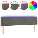 Testiera a LED Grigio Scuro 163x16x78/88 cm in Velluto
