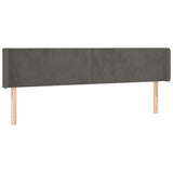 Testiera a LED Grigio Scuro 163x16x78/88 cm in Velluto