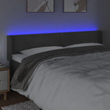Testiera a LED Grigio Scuro 163x16x78/88 cm in Velluto