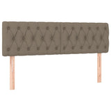 Letto a Molle con Materasso e LED Tortora 160x200 cm in Tessuto