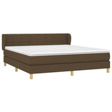 Giroletto a Molle con Materasso Marrone Scuro 160x200cm Tessuto