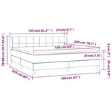 Giroletto a Molle con Materasso Marrone Scuro 160x200cm Tessuto