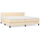 Giroletto a Molle con Materasso Crema 200x200 cm in Tessuto