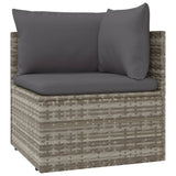 Set Divani da Giardino 8 pz con Cuscini in Polyrattan Grigio