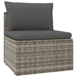 Set Divani da Giardino 8 pz con Cuscini in Polyrattan Grigio