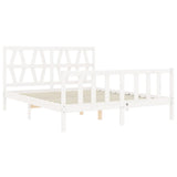 Giroletto con Testiera Bianco King Size in Legno Massello
