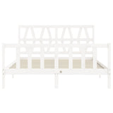 Giroletto con Testiera Bianco King Size in Legno Massello