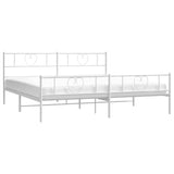 Giroletto con Testiera e Pediera Metallo Bianco 193x203 cm