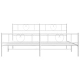 Giroletto con Testiera e Pediera Metallo Bianco 193x203 cm