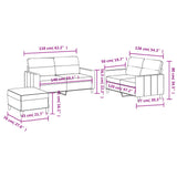 Set di Divani 3 pz con Cuscini Crema in Tessuto