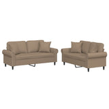 Set di Divani 2 pz con Cuscini Cappuccino in Similpelle