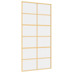Porta Scorrevole Oro 102,5x205 Vetro Trasparente ESG Alluminio