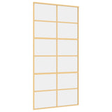 Porta Scorrevole Oro 102,5x205 Vetro Trasparente ESG Alluminio