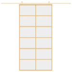 Porta Scorrevole Oro 102,5x205 Vetro Trasparente ESG Alluminio