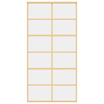 Porta Scorrevole Oro 102,5x205 Vetro Trasparente ESG Alluminio