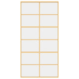 Porta Scorrevole Oro 102,5x205 Vetro Trasparente ESG Alluminio