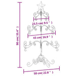 Albero di Natale Decorativo in Metallo Nero 90 cm