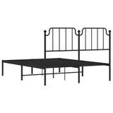 Giroletto con Testiera in Metallo Nero 140x190 cm