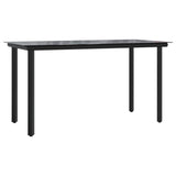 Set da Pranzo da Giardino 7 pz con Cuscini in Polyrattan Grigio